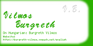 vilmos burgreth business card